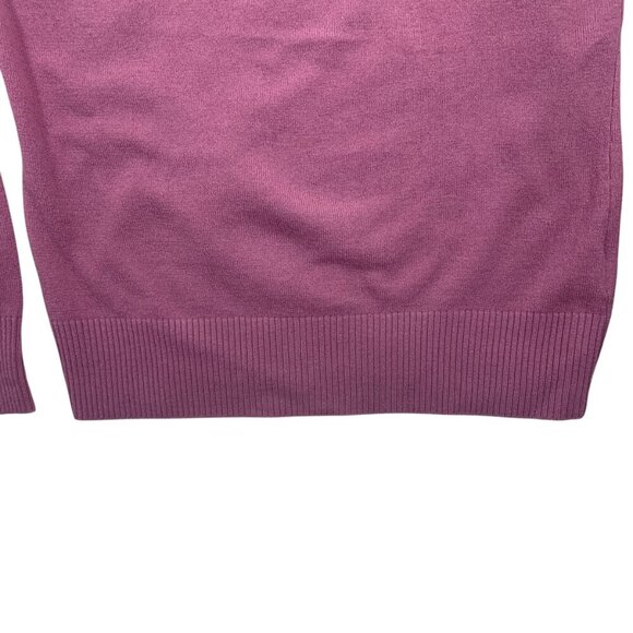 PEAK PERFORMANCE women pink golf v-neck 100% Lambswool Pullover Sweater Size L - Picture 9 of 16